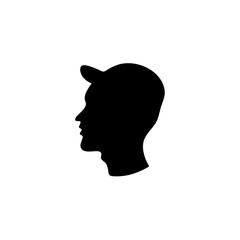 Head icon silhouette. Profile silhouette face.