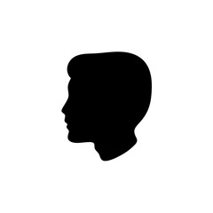 Head icon silhouette. Profile silhouette face.