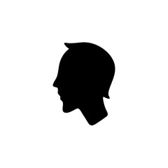 Head icon silhouette. Profile silhouette face.
