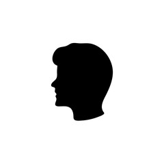 Head icon silhouette. Profile silhouette face.