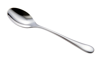 Gorgeous Silver Color Steel Coffee Spoon Isolated on Transparent Background PNG. - obrazy, fototapety, plakaty
