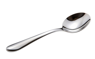 Beautiful Silver Coffee Spoon Isolated on Transparent Background PNG.
