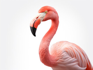 Obraz premium Flamingo Studio Shot Isolated on Clear White Background, Generative AI