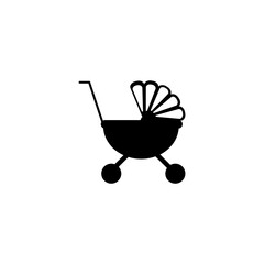 baby stroller icon isolated white background