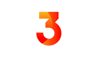 Red Orange Number Modern Fresh Logo
