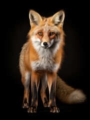 Fototapeta premium Fox Studio Shot Isolated on Clear Black Background, Generative AI