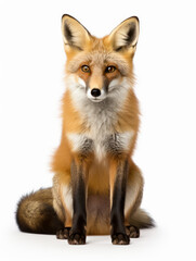 Fototapeta premium Fox Studio Shot Isolated on Clear White Background, Generative AI