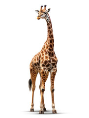 Obraz premium Giraffe Studio Shot Isolated on Clear White Background, Generative AI