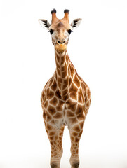Obraz premium Giraffe Studio Shot Isolated on Clear White Background, Generative AI