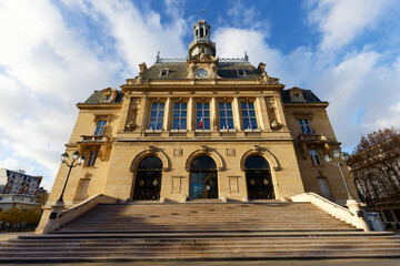 The town hall of Asnieres sur Seine . It built from 1897 to 1899 and reputed to be representative...