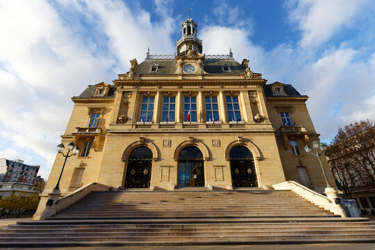 The town hall of Asnieres sur Seine . It built from 1897 to 1899 and reputed to be representative of ceremonial republican architecture.