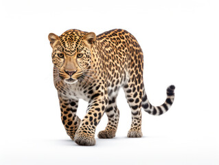 Leopard Studio Shot Isolated on Clear White Background, Generative AI