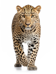 Obraz premium Leopard Studio Shot Isolated on Clear White Background, Generative AI