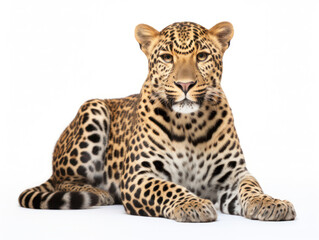 Obraz premium Leopard Studio Shot Isolated on Clear White Background, Generative AI