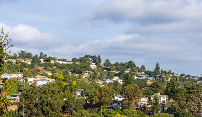 Obraz premium Valley Homes panoramic view in Belmont, San Mateo County, California
