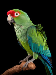 Fototapeta premium Parrot Studio Shot Isolated on Clear Black Background, Generative AI