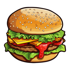 hamburger on a white background