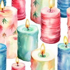 chrisstmas canddles themed seamless texture