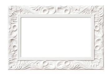 White wooden rectangular frame, cut out