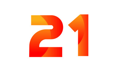 Red Orange Number Modern Fresh Logo