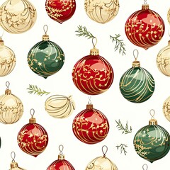 christmas ornaments themed seamless texture