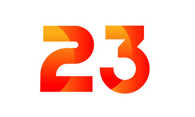 Red Orange Number Modern Fresh Logo