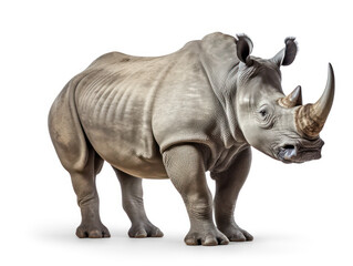 Obraz premium Rhino Studio Shot Isolated on Clear White Background, Generative AI