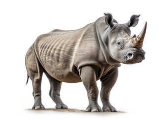Fototapeta premium Rhino Studio Shot Isolated on Clear White Background, Generative AI