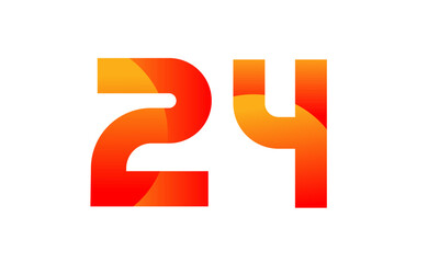 Obraz premium Red Orange Number Modern Fresh Logo