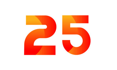 Fototapeta premium Red Orange Number Modern Fresh Logo