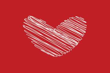 Happy greeting white scrible heart 14 february Day all lovers Gentle design Romantic feelings Valentine's card Promotion shopping template Sale concept Red background Simple design Love Feeling 