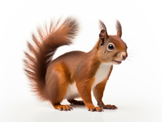 Squirrel Studio Shot Isolated on Clear White Background, Generative AI