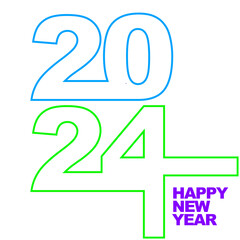 2024 happy new year unit post template icon vector illustration eps