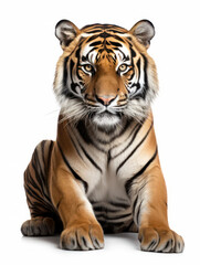 Obraz premium Tiger Studio Shot Isolated on Clear White Background, Generative AI
