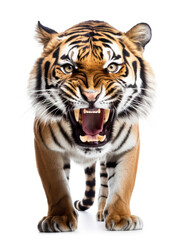 Fototapeta premium Tiger Studio Shot Isolated on Clear White Background, Generative AI