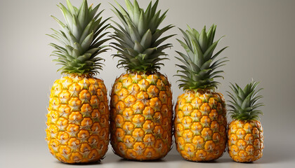 Fresh, ripe pineapple a healthy, tropical fruit snack generated by AI