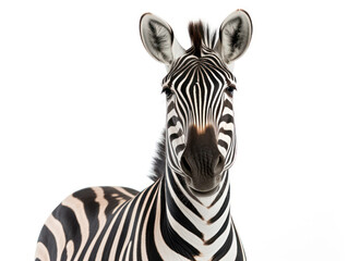Zebra Studio Shot Isolated on Clear White Background, Generative AI