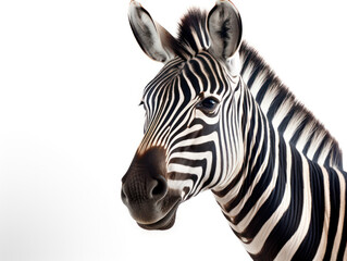 Zebra Studio Shot Isolated on Clear White Background, Generative AI