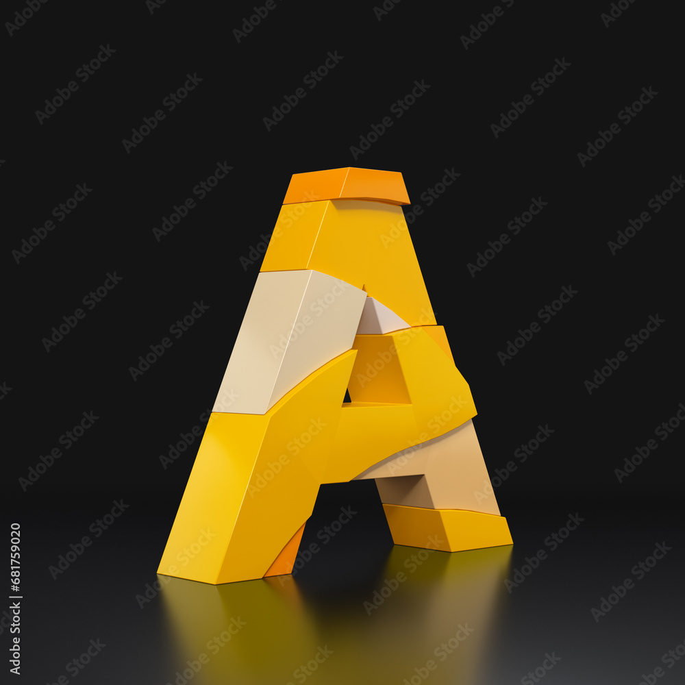 Poster multicolored extruded alphabet 