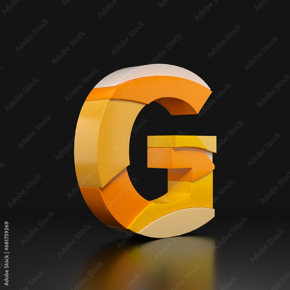 Poster multicolored extruded alphabet 