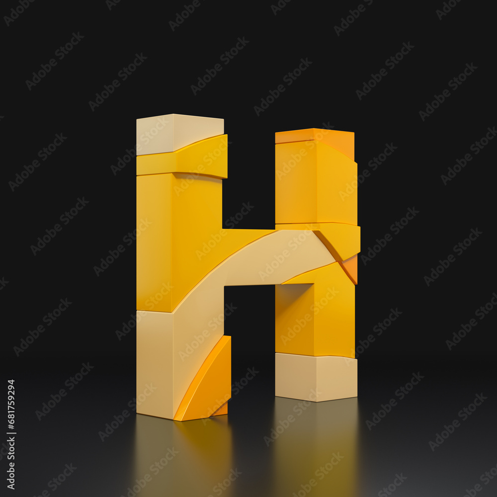 Poster multicolored extruded alphabet 
