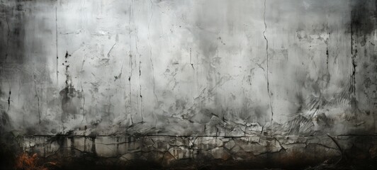 Obraz premium Decaying Concrete Wall Against Dark Backdrop
