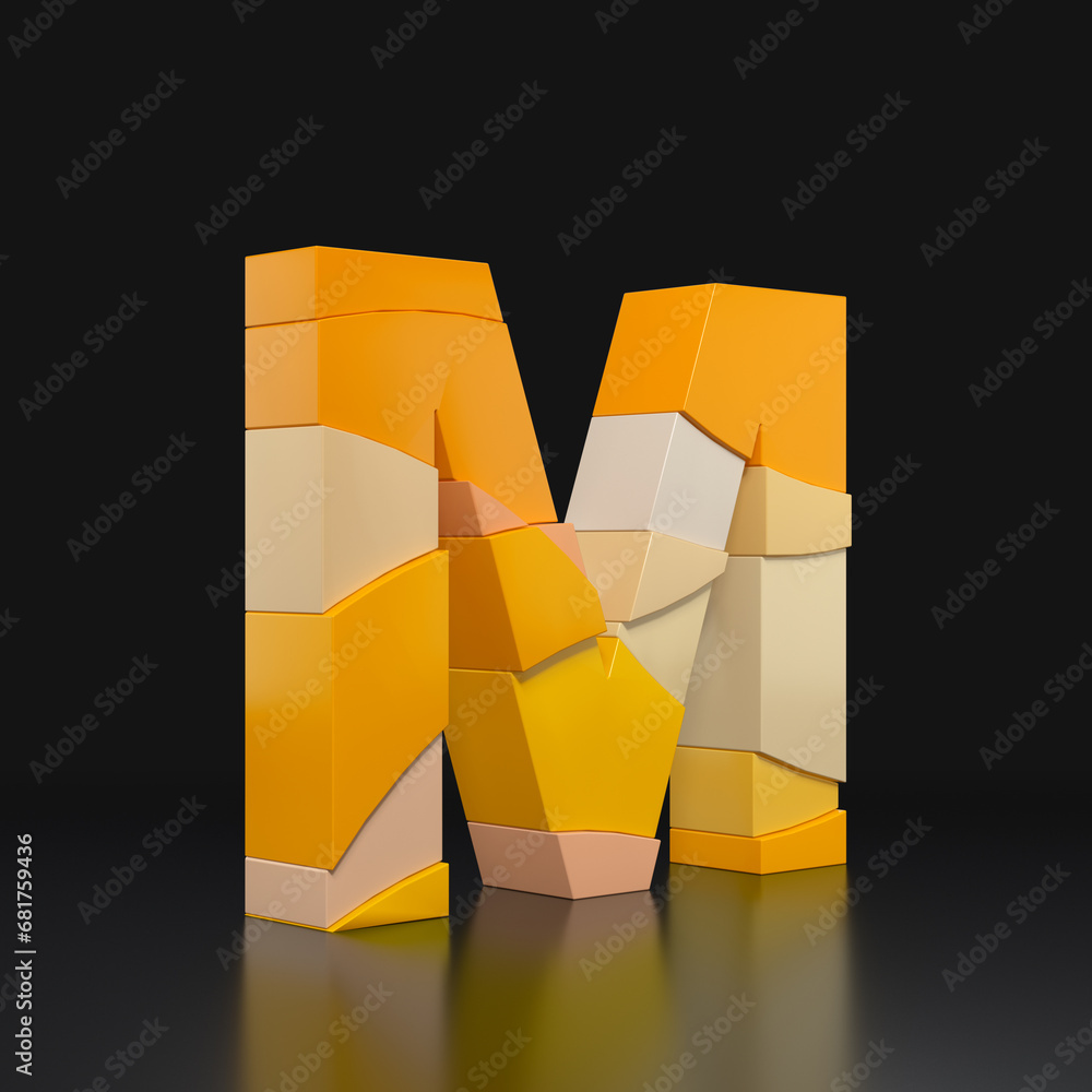 Poster multicolored extruded alphabet 