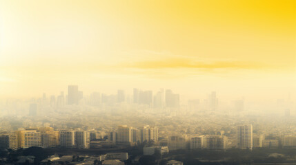 Fototapeta premium Dense smog over city - air pollution concept