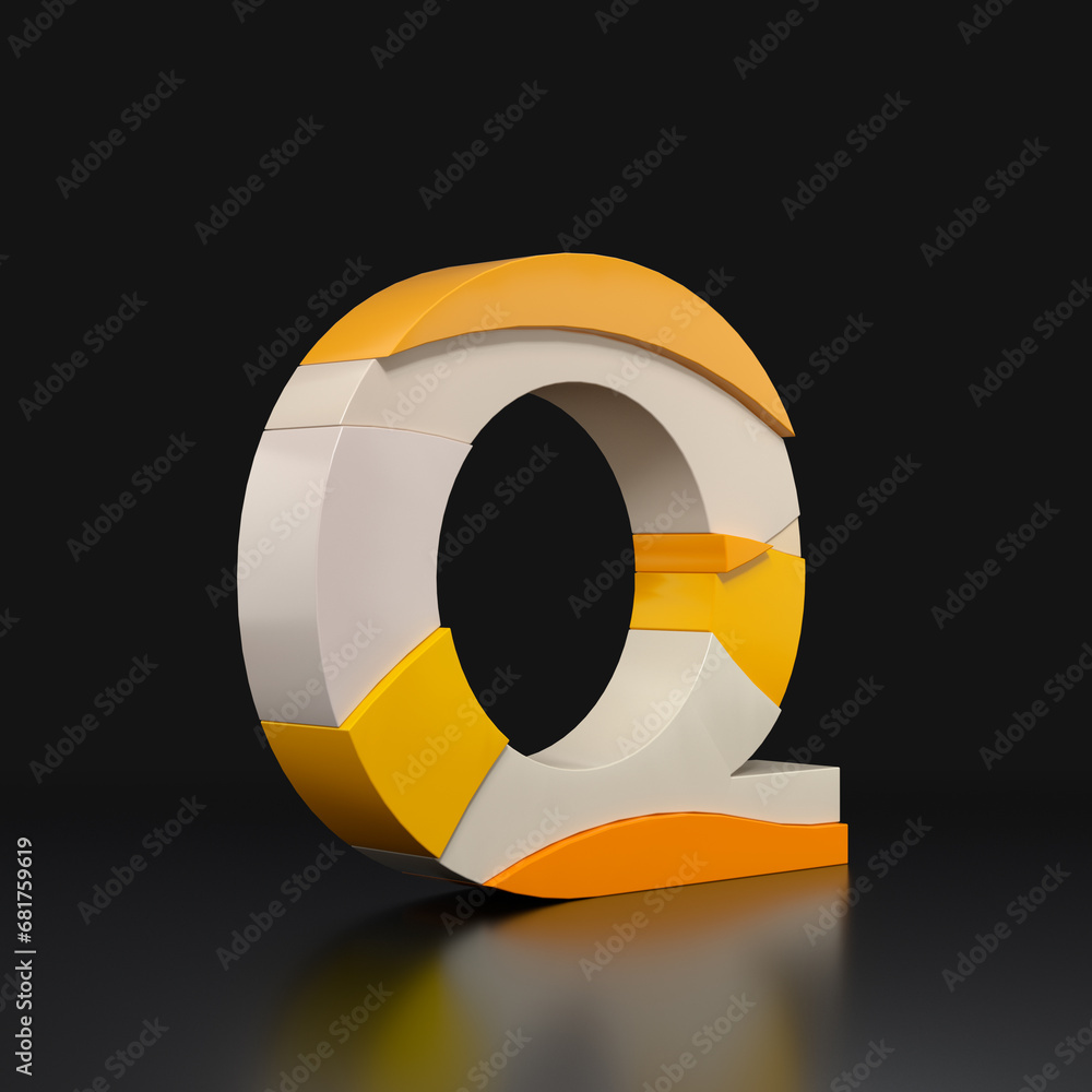 Poster multicolored extruded alphabet 