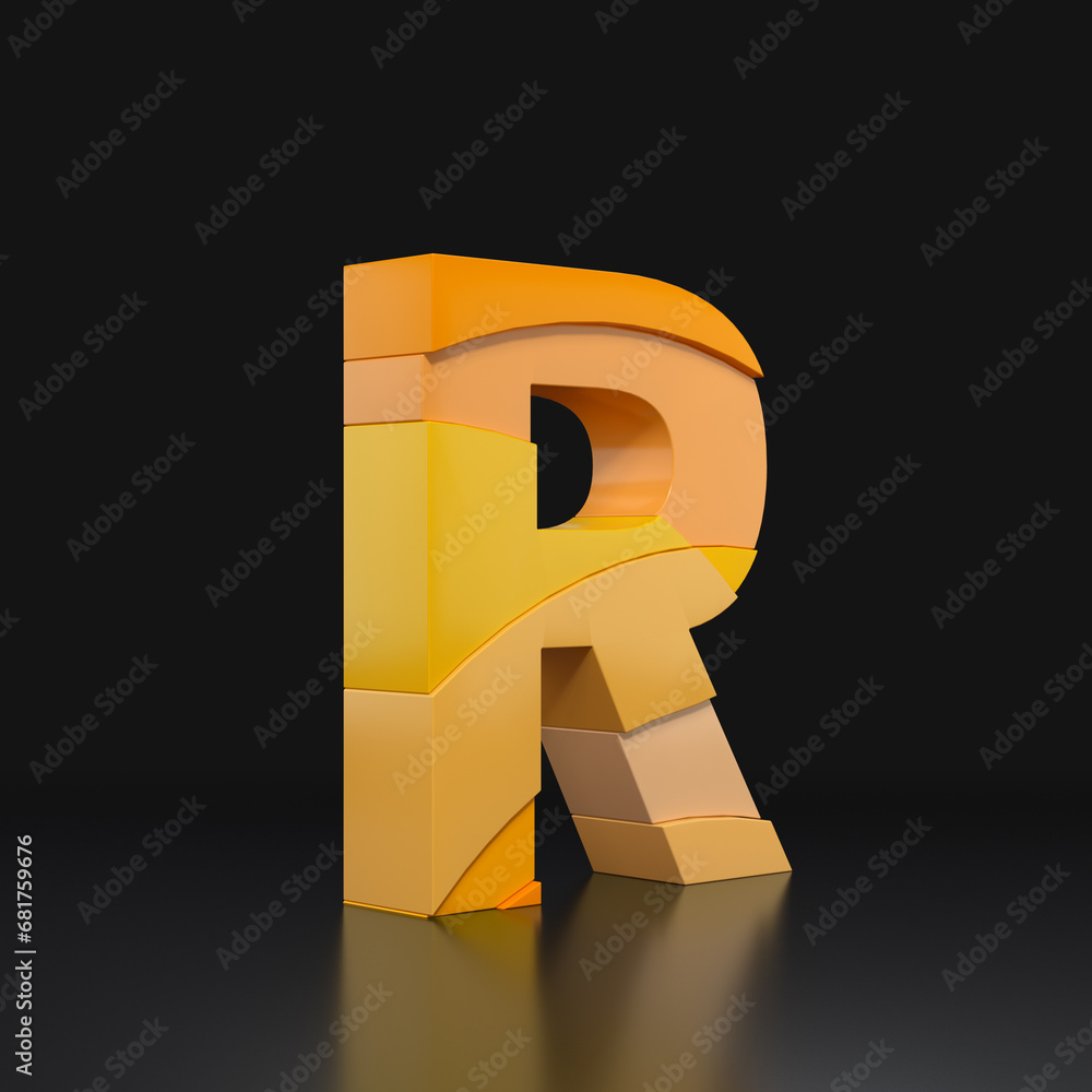 Poster multicolored extruded alphabet 