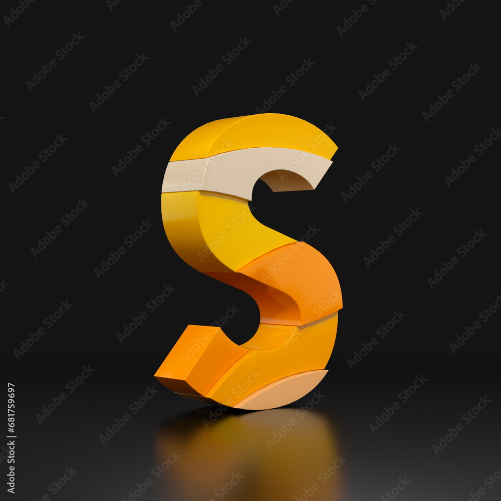 Aufkleber multicolored extruded alphabet 