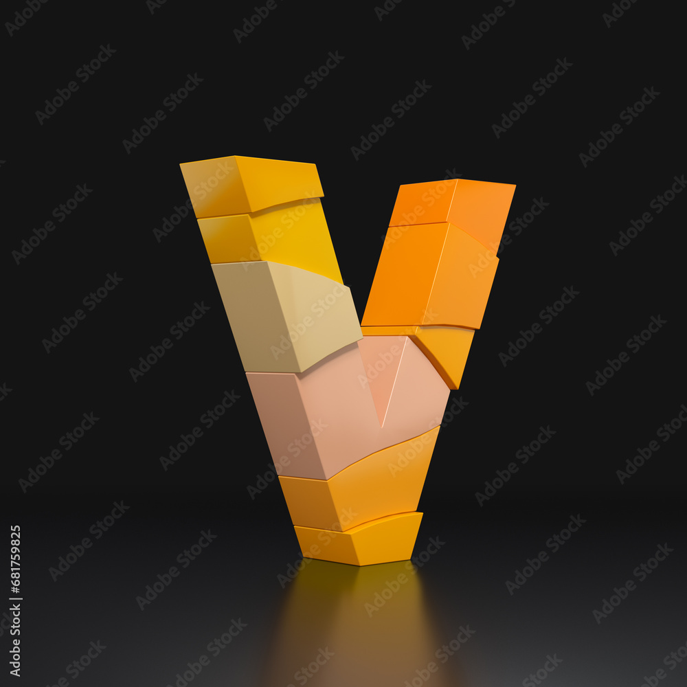 Aufkleber multicolored extruded alphabet 
