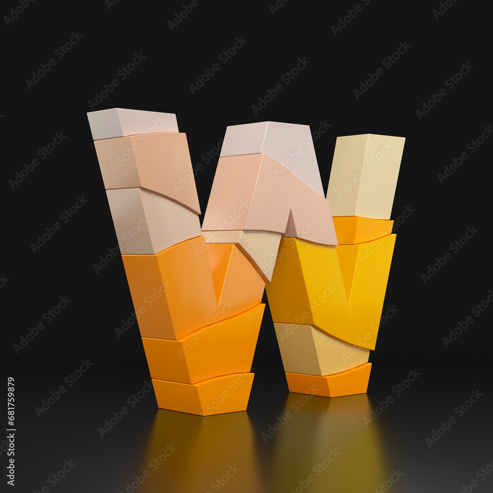 Poster multicolored extruded alphabet 