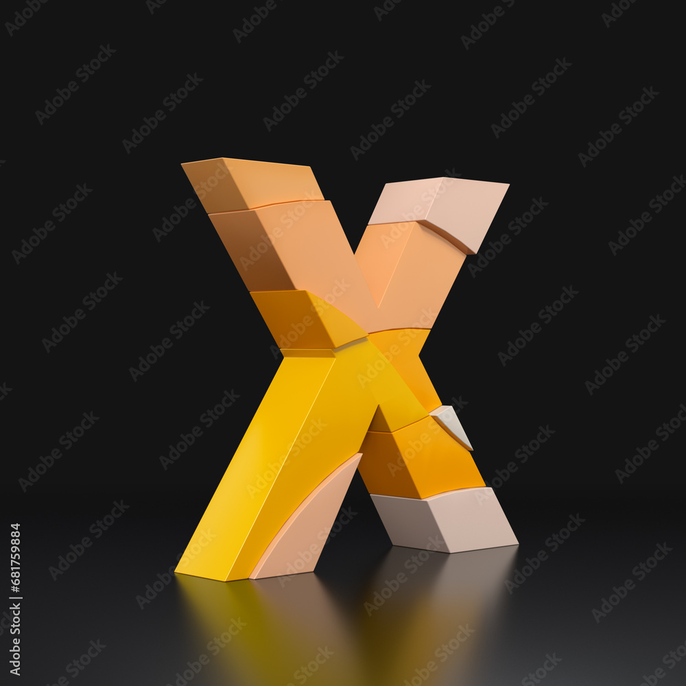 Poster multicolored extruded alphabet 